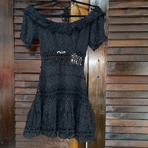 FREE PEOPLE Mini Dress - Lace Black Dress - Size 6